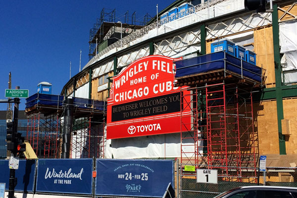 Wrigley Field Marquee during construction