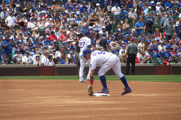 Baseball action at Wrigley Field