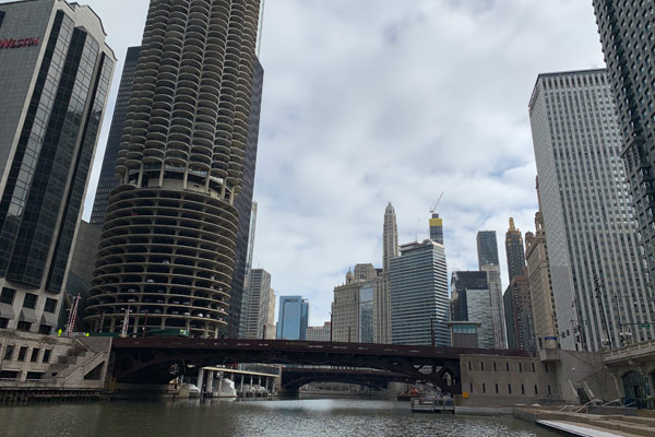 Marina Tower from the Riverwalk