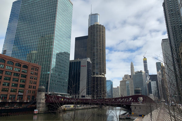 Riverwalk view in Winter