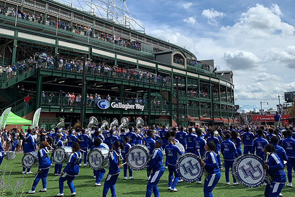 Band playing at Wrigley Field