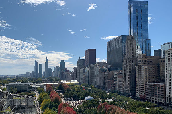 Aerial view of millennium Park