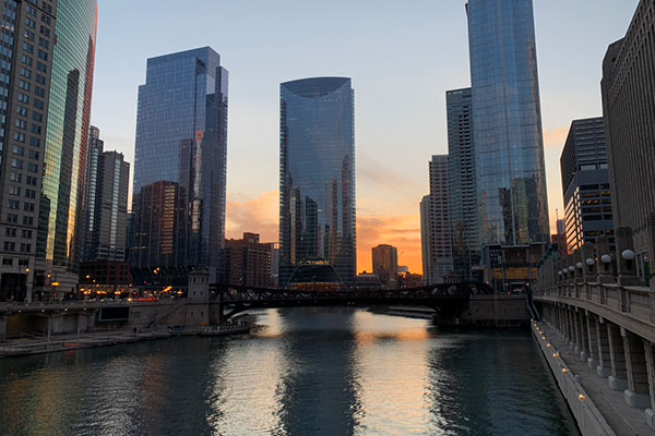 Riverwalk at sunset