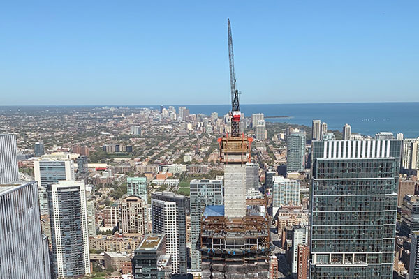 Chicago skyline looking North from Bank of America Tower