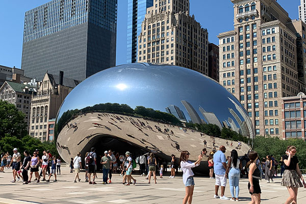 Cloud Gate also known as the Bean