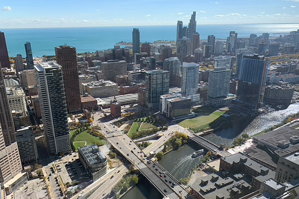 View of Lake Michigan from BMO Building