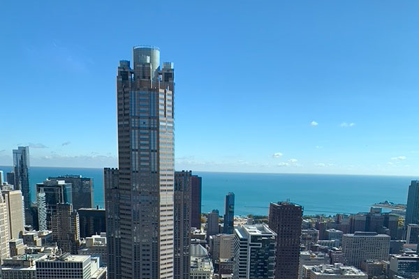 View of buildings from BMO