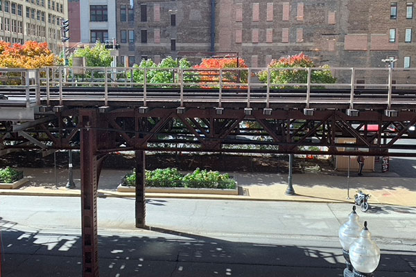 Elevated train tracks