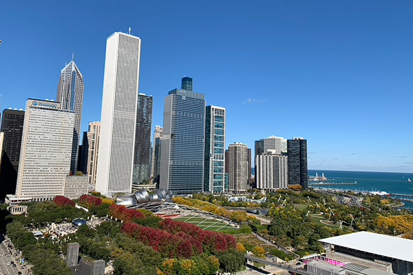 View of Millennium Park from Cliff Dwellers Club