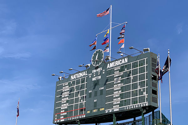 Scoreboard at Wrigley Field