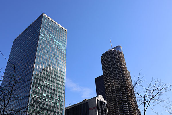 Buildings along the riverwalk