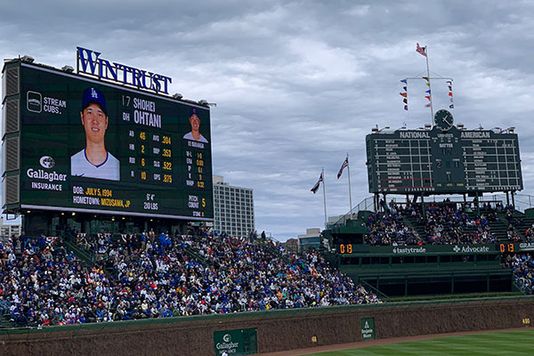 Wrigley Field video and scoreboard