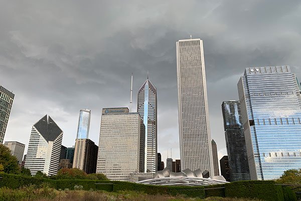 Chicago Skyline beyond Millennium Park