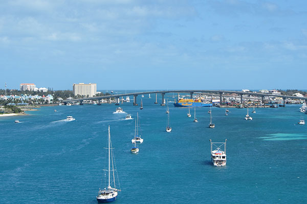 Small boats in bay