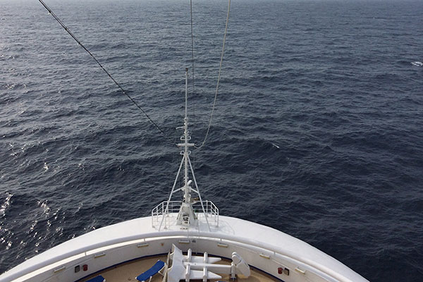Front of boat on March 11