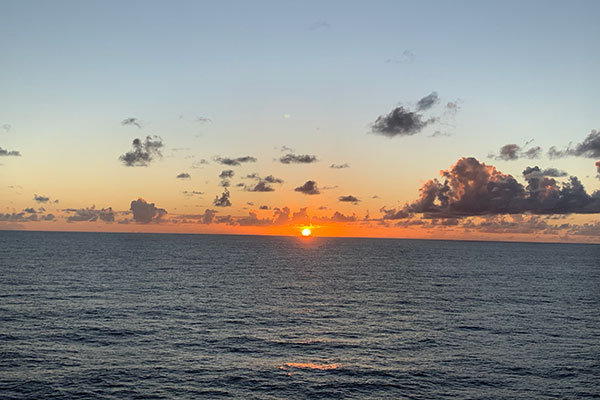 Sun about to below the horizon