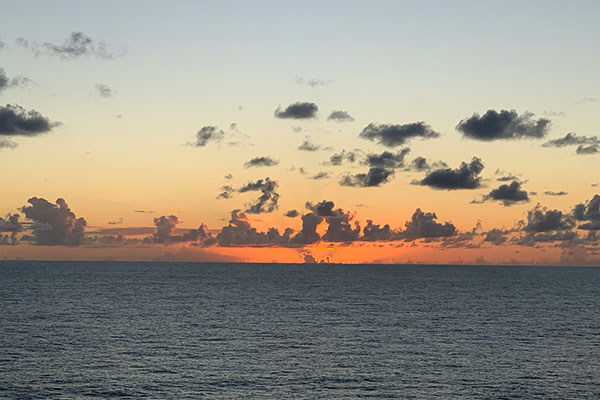 Moments after sun has set over the water