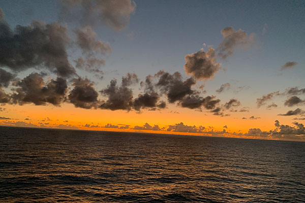 Sunset looking West from the ship