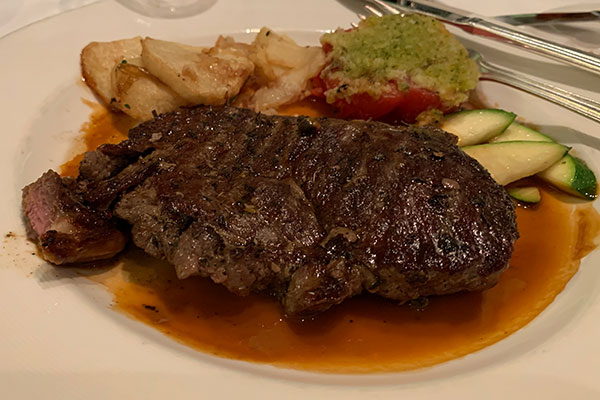 Steak Dinner in dining room on Monday