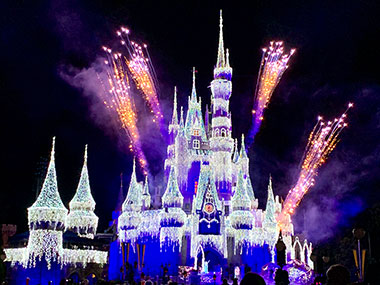 Fireworks over castle in Magic Kingdom