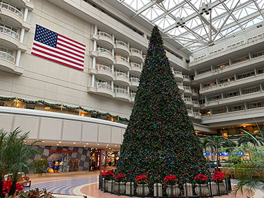 Christmas tree at Orlando Airport
