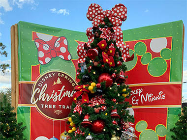 Christmas tree at Disney Springs Christmas Trail