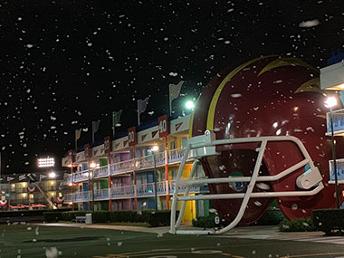 Fake snow falling