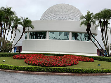 Flower bed in the shape of Mickey Mouse's head