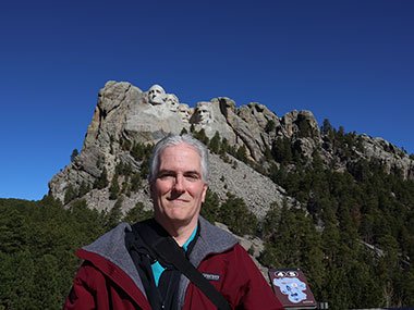 Pat with Mount Rushmore
