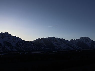 Grand Teton National Park as sun goes down