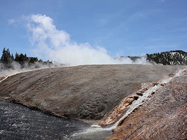 Water runoff flows into creek