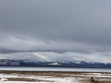 Lake with mountains beyond