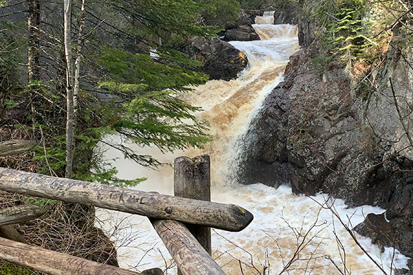 River flows past observation area