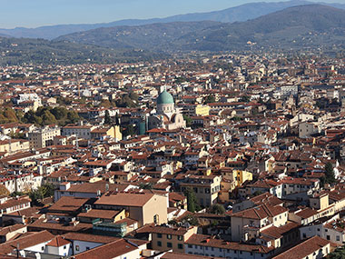 View of church in distance from the top of the dome