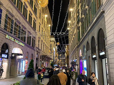 People walking in street