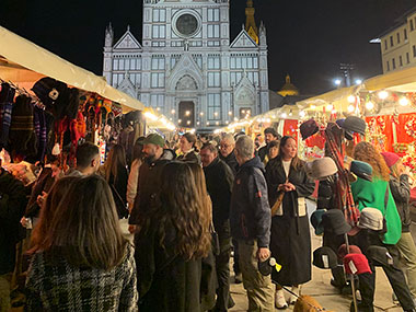 People walking at Christmas Market 