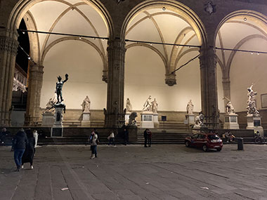 Piazza della Signoria at night