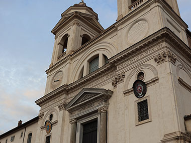 Entrance to church at top of the Spanish Steps