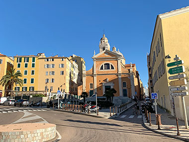 Church in distance