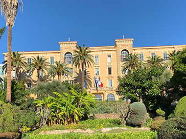 Gardens in front of building