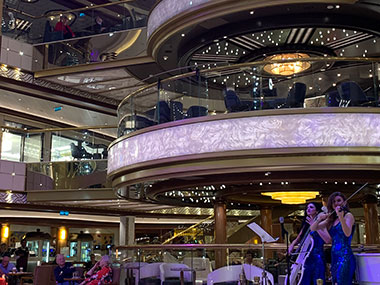 Musicians in atrium on Enchanted Princess