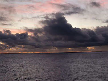 Dark clouds in sky