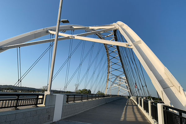 Broadway Street Bridge from sidewalk of bridge