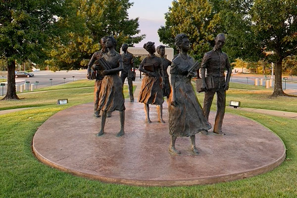 Little Rock Nine sculpture near Capitol building
