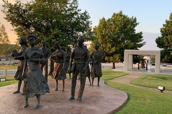 Little Rock Nine Sculpture front view