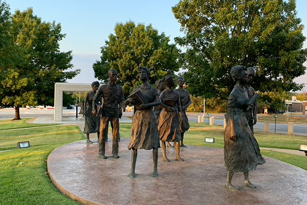 Little Rock Nine Sculpture side view