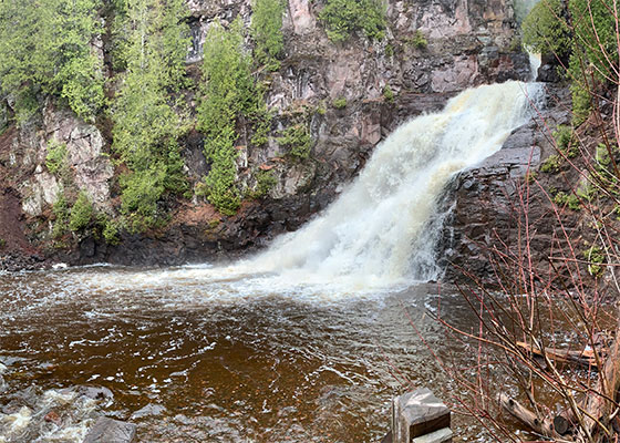 Panoramic shot of waterfall