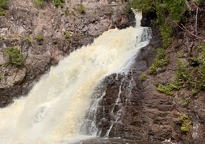 Caribou Falls and blue sky beyond
