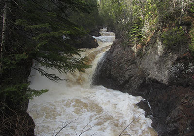 Closeup of rushing water