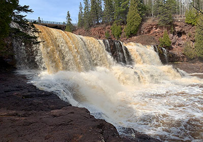 Gooseberry Falls with bridge under it